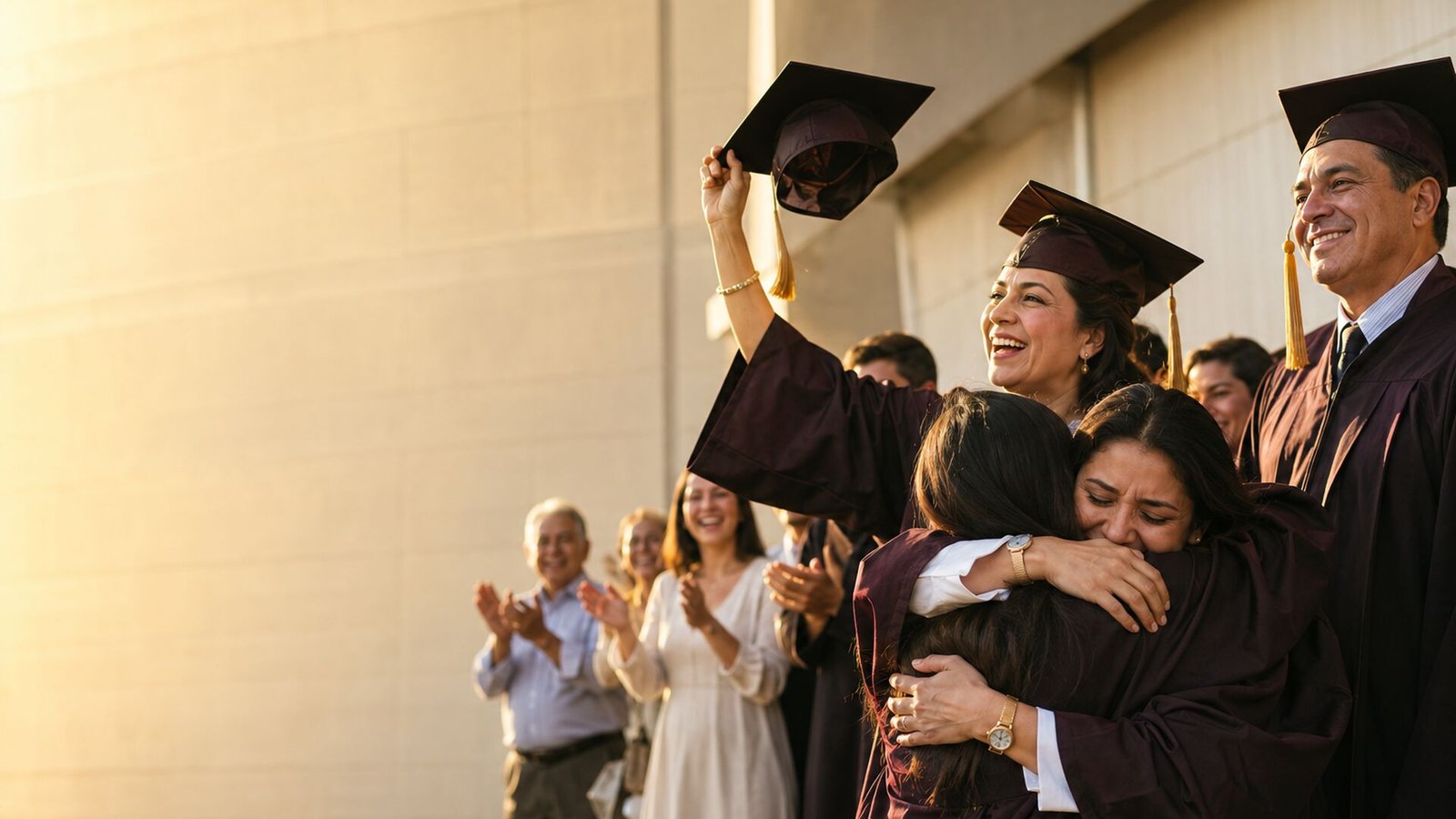 Egresados de CESCO celebrando el día de su graduación