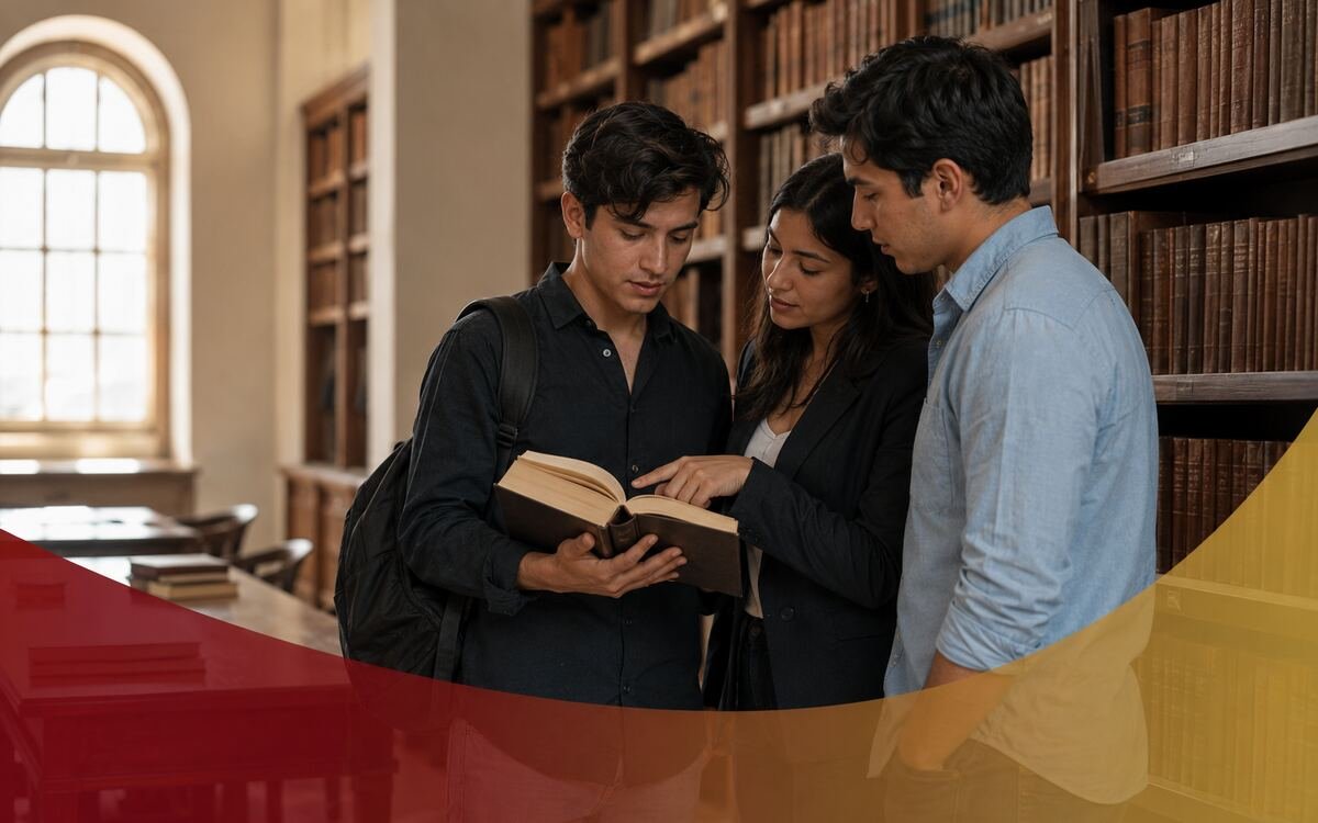 Estudiantes de la Licenciatura en Derecho de CESCO en la biblioteca jurídica